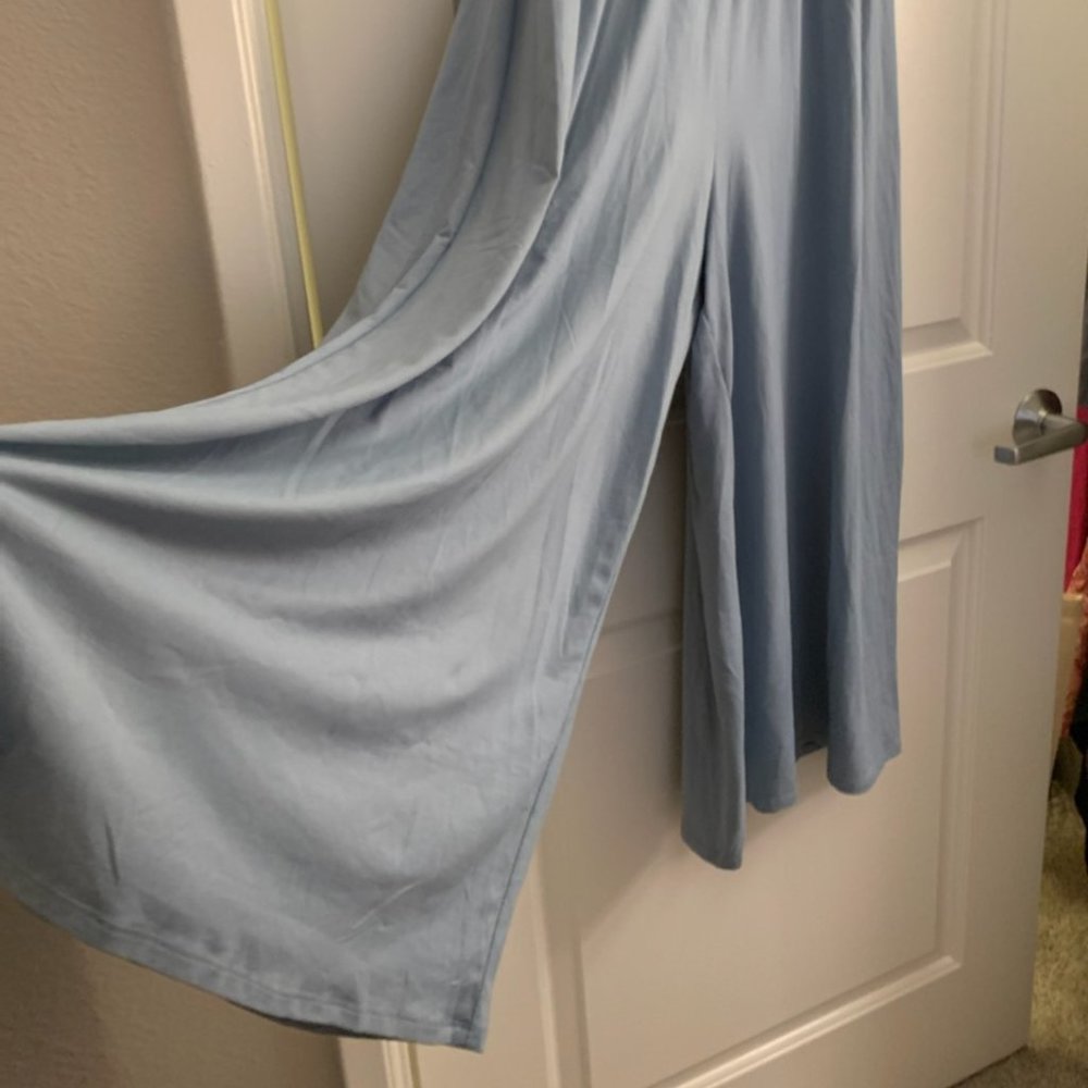 Light Blue Strappy Jumpsuit - Picture 2 of 3